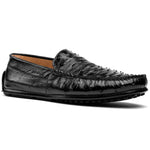 Zelli Monza Ostrich Quill Driving Loafers Black (33-100-BLK)