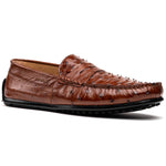 Zelli Monza Ostrich Quill Driving Loafers Brandy (33-100-BDY)