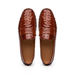Zelli Monza Ostrich Quill Driving Loafers Brandy (33-100-BDY)
