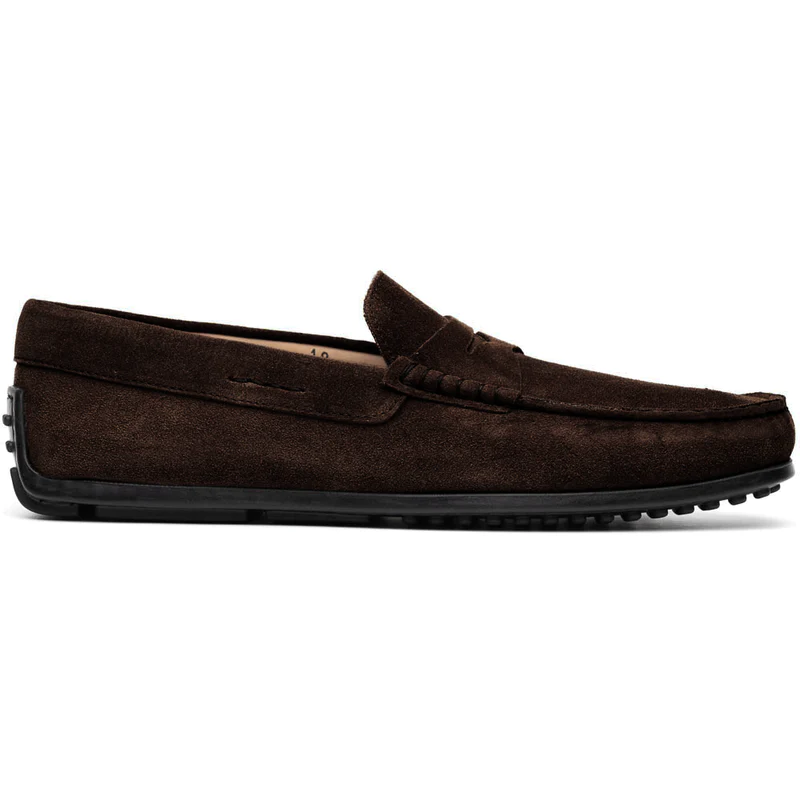 Zelli Monza Suede Driving Loafers Dark Brown