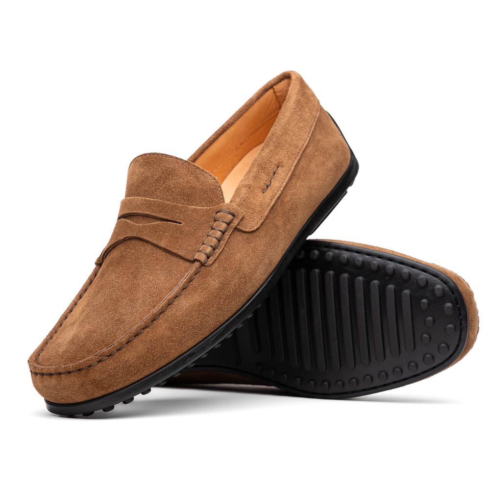 Zelli Monza Suede Driving Loafers Brown (36-101-BRN)
