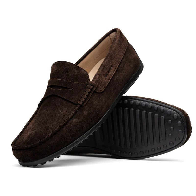 Zelli Monza Suede Driving Loafers Dark Brown (36-101-DBR)