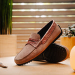 Zelli Monza Suede & Crocodile Driving Shoes Candy (31-160-CDY)