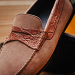 Zelli Monza Suede & Crocodile Driving Shoes Candy (31-160-CDY)