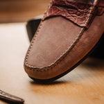 Zelli Monza Suede & Crocodile Driving Shoes Candy (31-160-CDY)