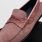 Zelli Monza Suede & Crocodile Driving Shoes Candy (31-160-CDY)