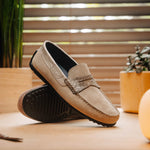 Zelli Monza Suede & Crocodile Driving Shoes Sand (MONZA-SUED-CROC)