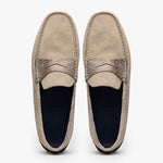 Zelli Monza Suede & Crocodile Driving Shoes Sand (MONZA-SUED-CROC)