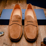 Zelli Monza Suede Driving Loafers Brown (36-101-BRN)