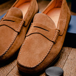 Zelli Monza Suede Driving Loafers Brown (36-101-BRN)