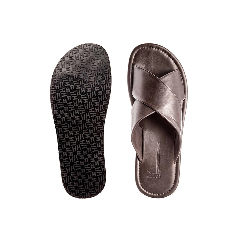 Moreschi Barbuda Calfskin Sandals Dark Brown