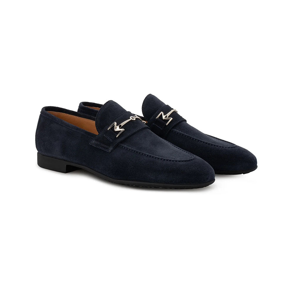 Moreschi 022532C Suede Loafers Navy Blue