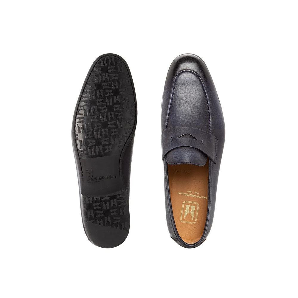 Moreschi 024532C Leather Loafers Navy Blue