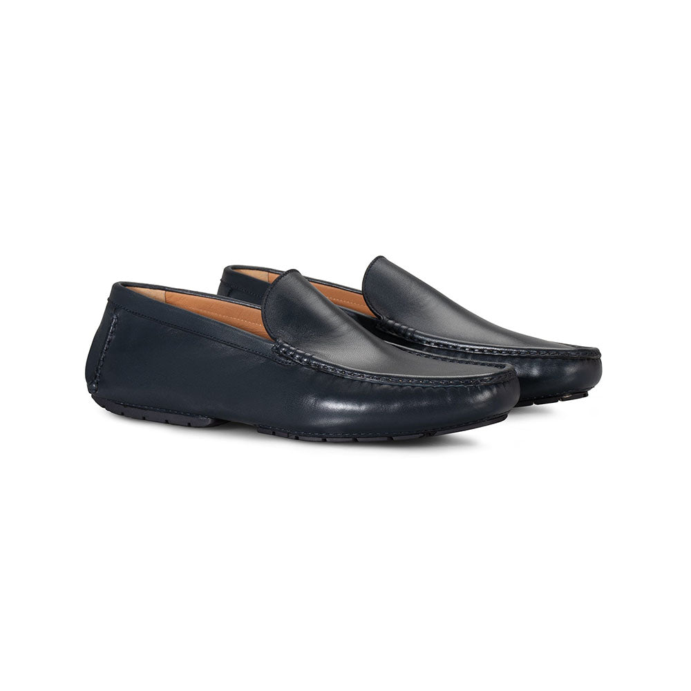 Moreschi 032532C Leather Drivers Navy Blue