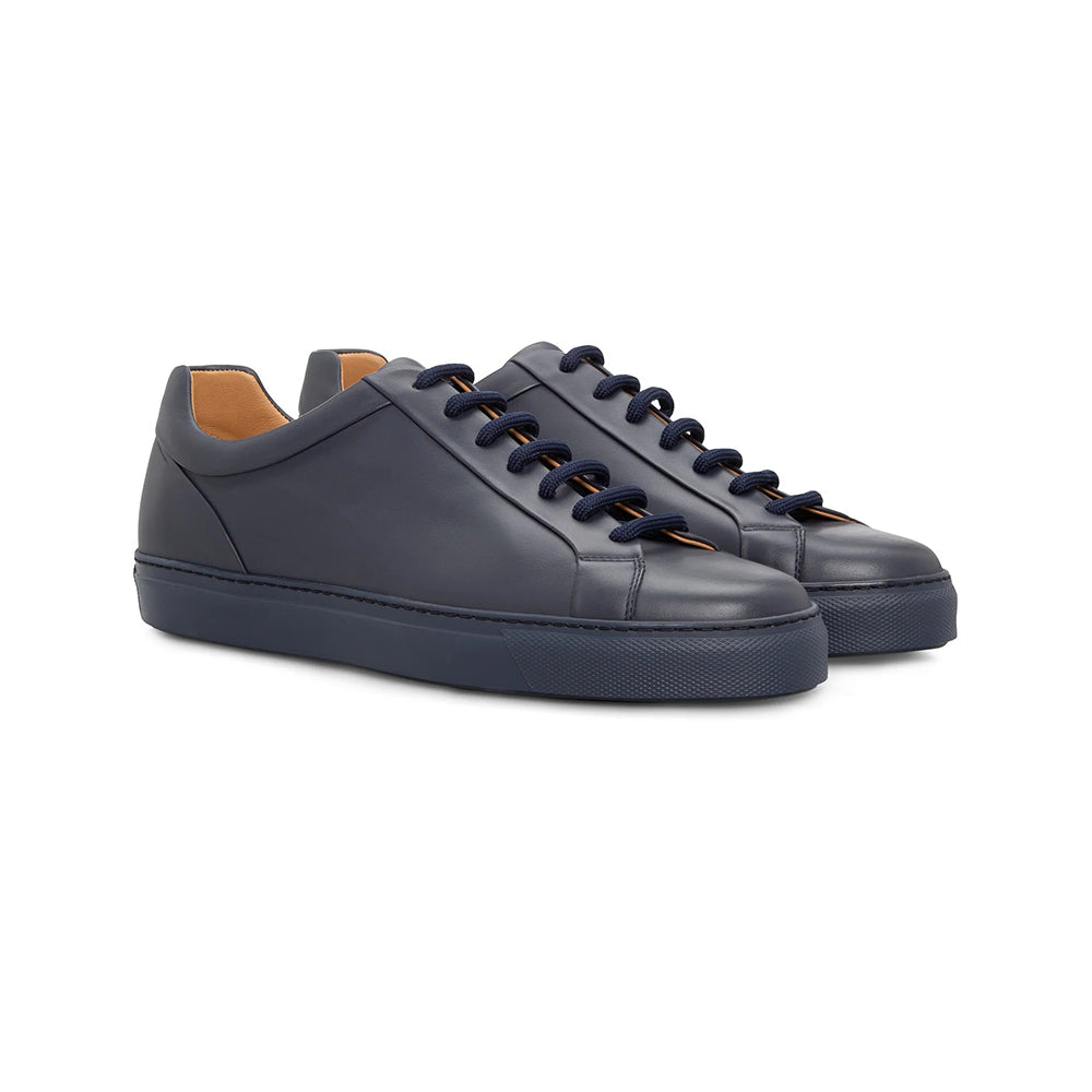 Moreschi 035532C Calfskin Sneakers Navy Blue