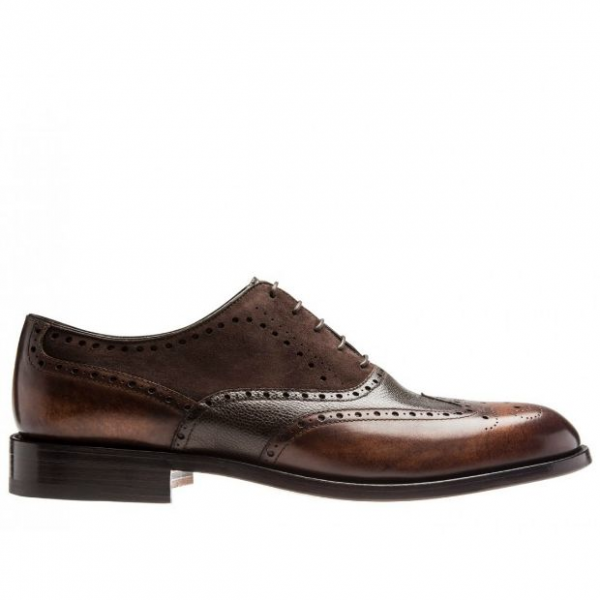 Moreschi 041776D Calfskin & Suede Oxfords Brown