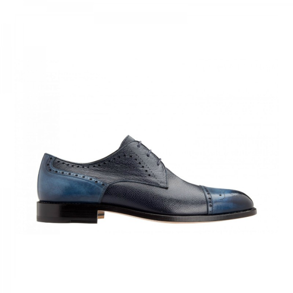 Moreschi 041778A Calfskin Derby Shoes Blue (SPECIAL ORDER)