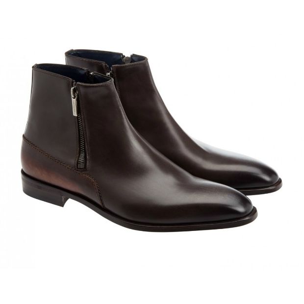 Moreschi 041787A Calfskin Side Zipper Boots