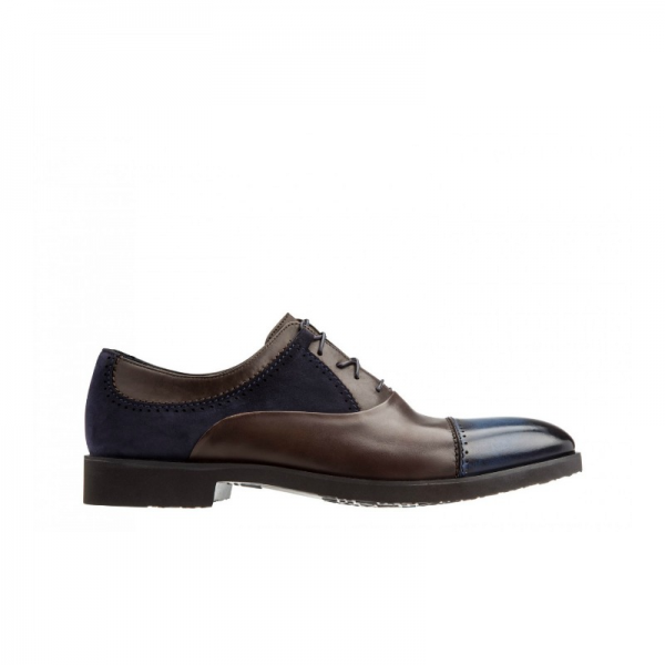 Moreschi 041788C Calfskin & Suede Oxfords Blue / Brown (SPECIAL ORDER)