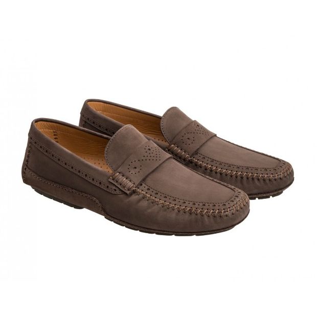 Moreschi 041859G Kangaroo Driving Loafers Brown