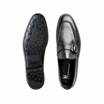 Moreschi 042174ENE Calfskin and Kangaroo Leather Loafers Black (SPECIAL ORDER)