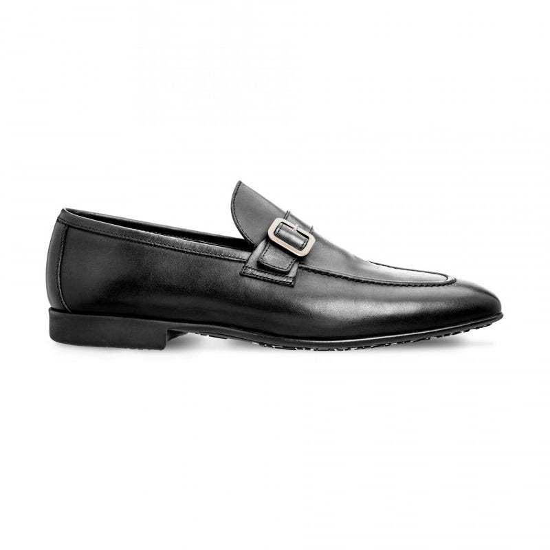 Moreschi 042174ENE Calfskin and Kangaroo Leather Loafers Black