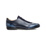 Moreschi 042323E Hammered calfskin Leather sneakers Dark Blue