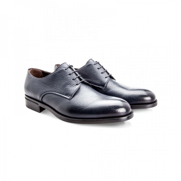 Moreschi 042362A Deerskin Derby Shoes Dark Blue (SPECIAL ORDER)