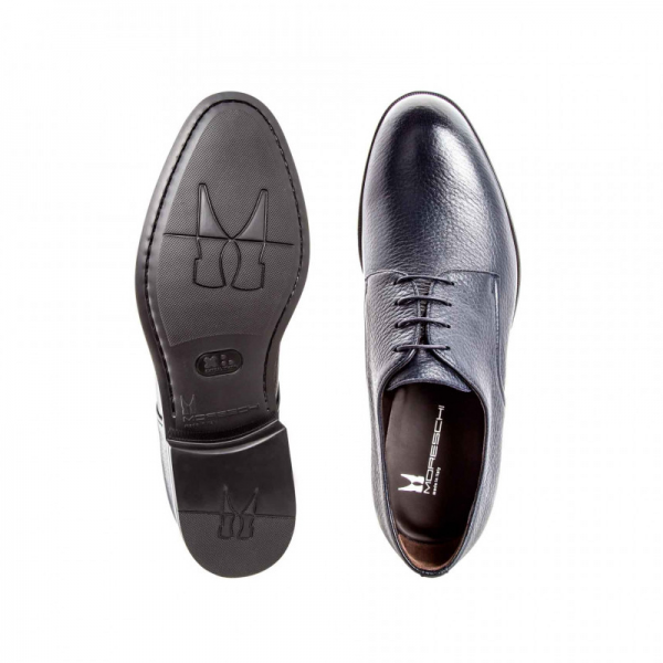 Moreschi 042362A Deerskin Derby Shoes Dark Blue (SPECIAL ORDER)