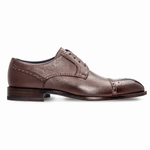 Moreschi 042376A Deerskin Derby Shoes Dark Tan