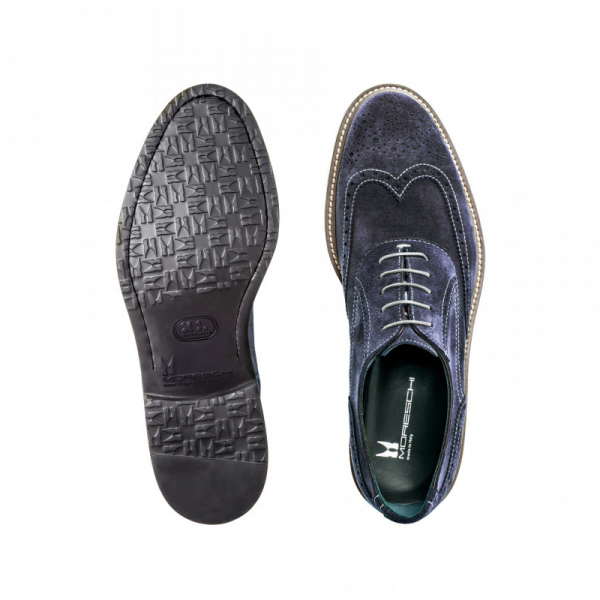 Moreschi 042382BBS Suede Leather Oxfords Blue (SPECIAL ORDER)
