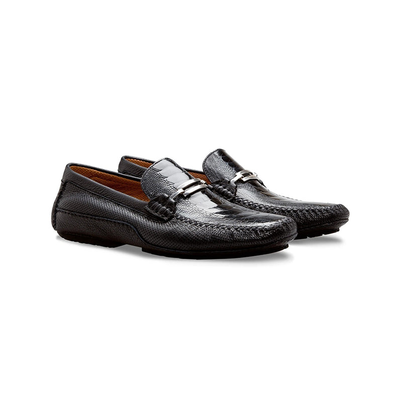 Moreschi 042985A Ostrich Driver Shoes Black