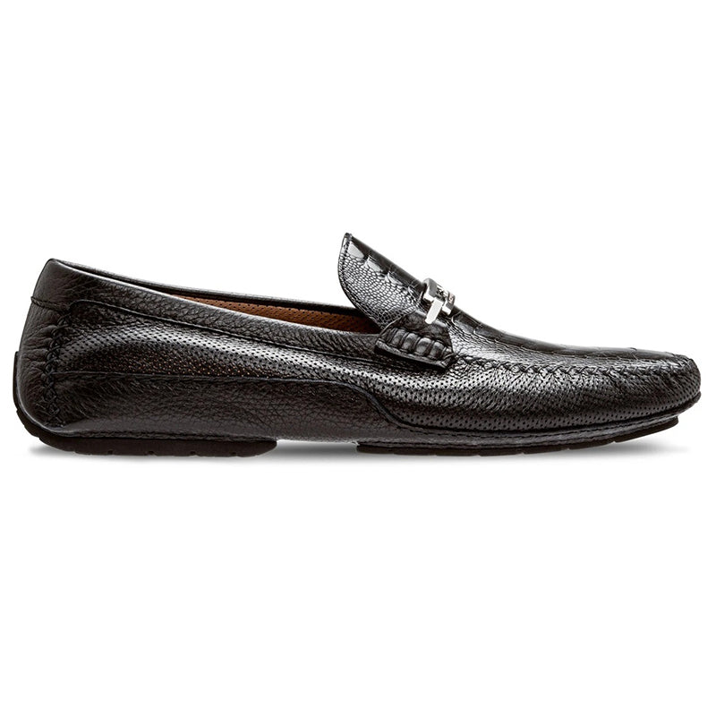 Moreschi 042985A Ostrich Driver Shoes Black
