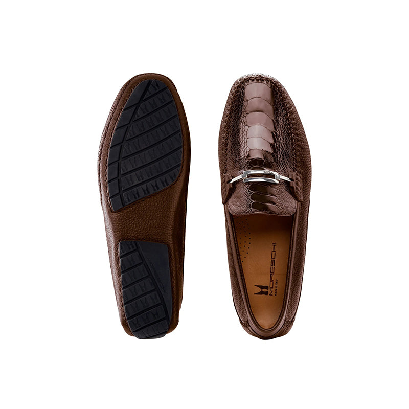 Moreschi 042985B Ostrich Driver Shoes Brown