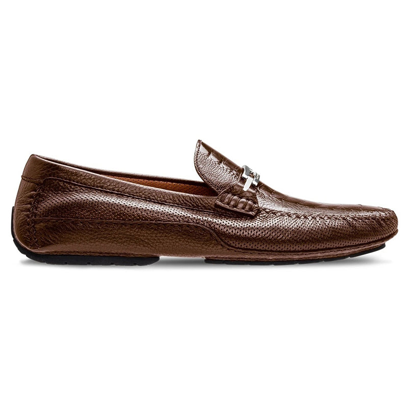 Moreschi 042985B Ostrich Driver Shoes Brown