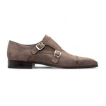 Moreschi 043121C Suede Monk Shoes Light Grey
