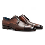 Moreschi 043125 Calfskin Derby Shoes Dark Brown