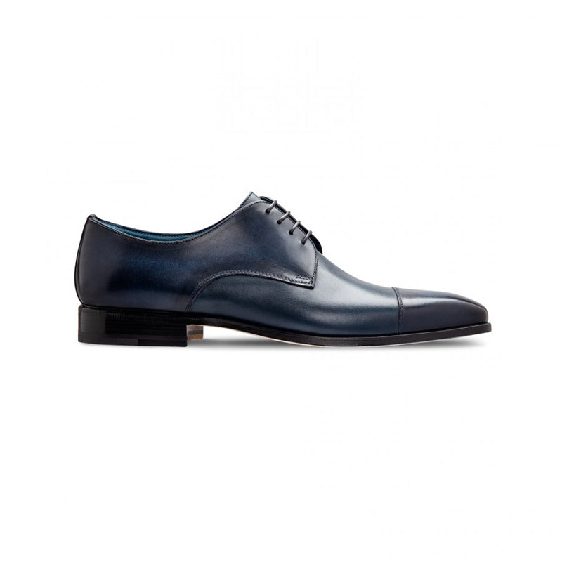 Moreschi 043125B Calfskin Derby Shoes Dark Blue