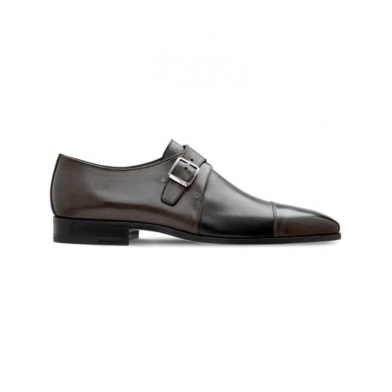 Moreschi 043126A Calfskin Monk Shoes Dark Grey