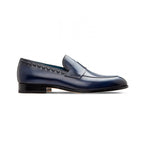 Moreschi 043131 Calfskin Loafer Shoes Dark Blue