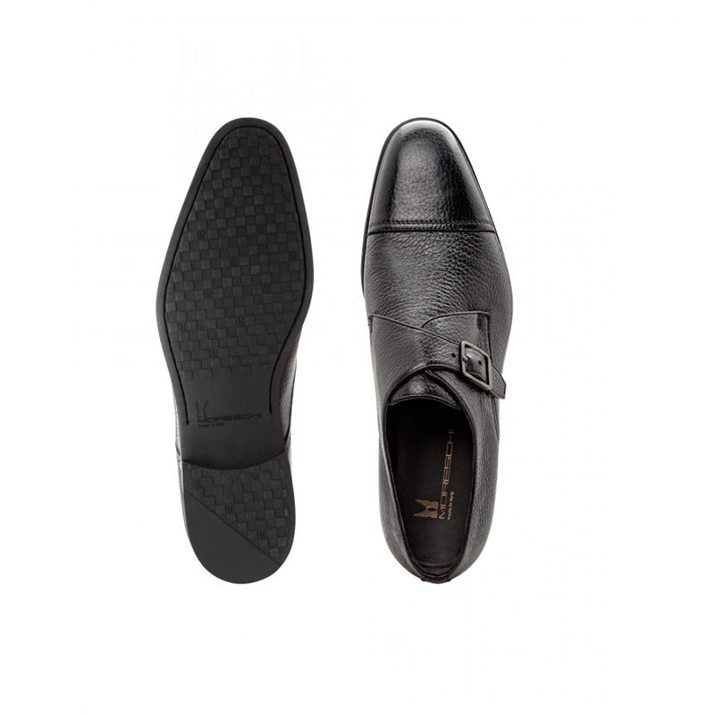 Moreschi 043133 Deerskin Monk Shoes Black