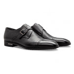 Moreschi 043133 Deerskin Monk Shoes Black