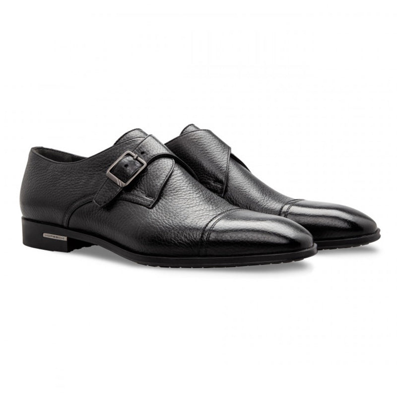 Moreschi 043133 Deerskin Monk Shoes Black