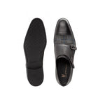 Moreschi 043137 Calfskin and Suede Monk Shoes Black