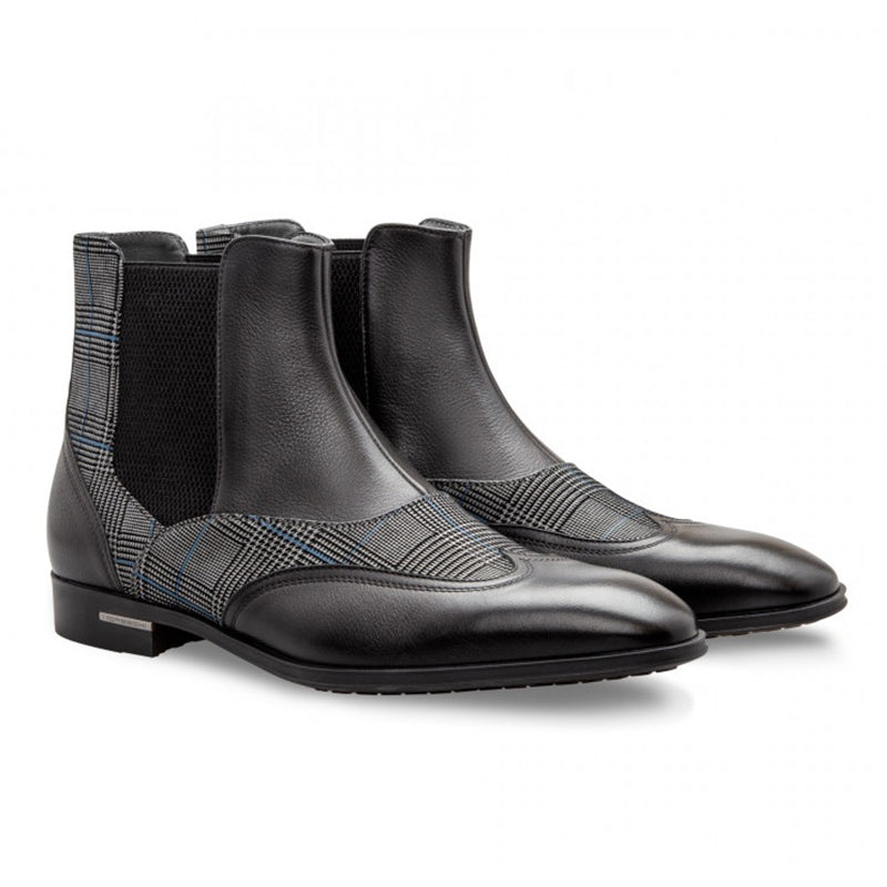 Moreschi 043138 Calfskin and Suede Boots Black