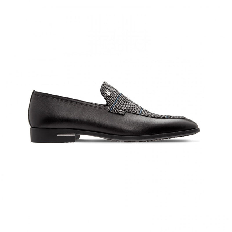 Moreschi 043139 Calfskin and Suede Loafer Shoes Black
