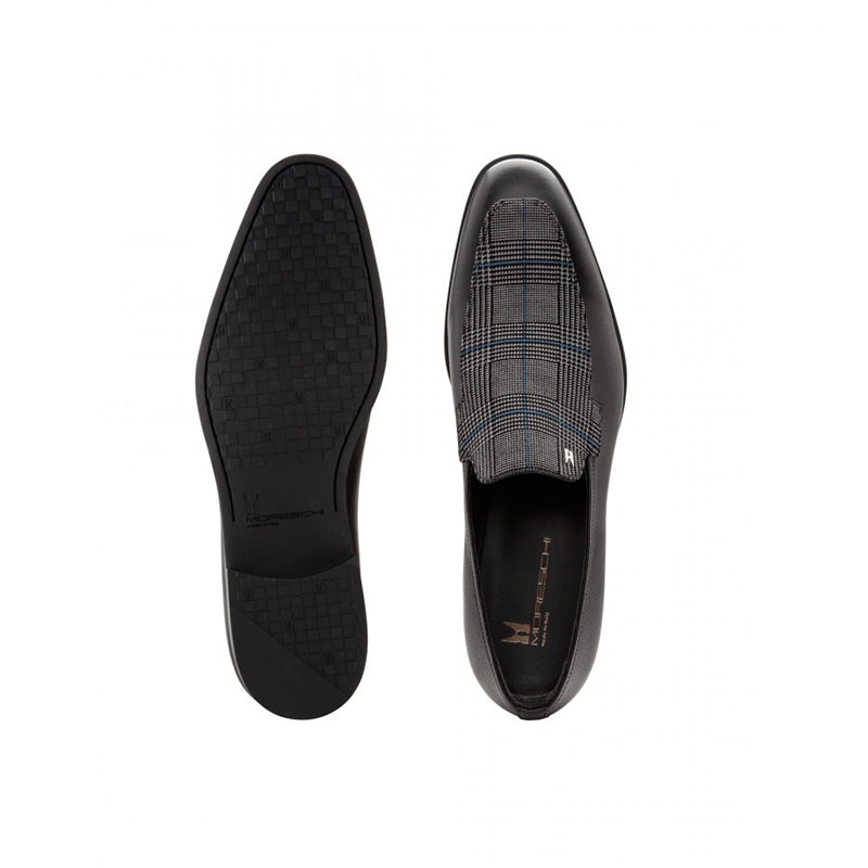 Moreschi 043139 Calfskin and Suede Loafer Shoes Black