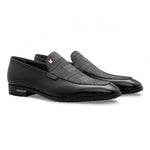 Moreschi 043139 Calfskin and Suede Loafer Shoes Black