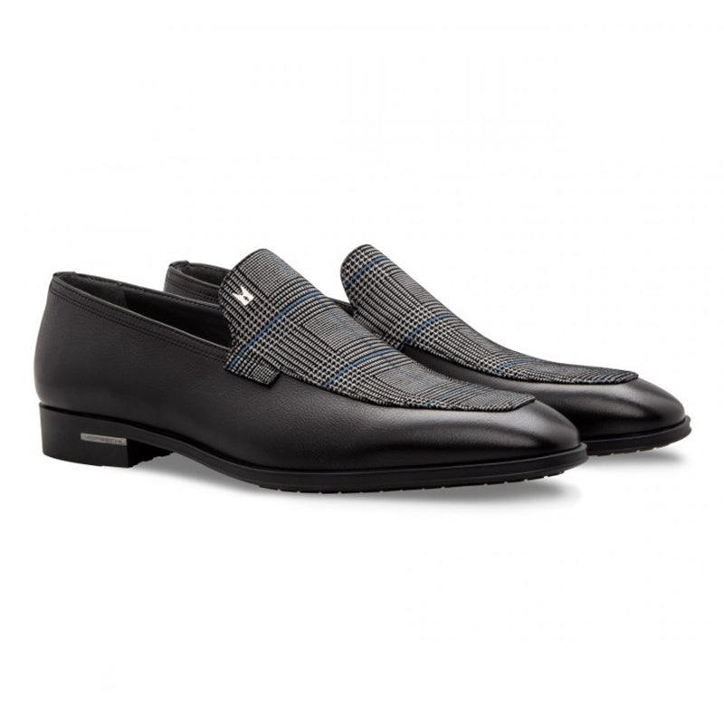Moreschi 043139 Calfskin and Suede Loafer Shoes Black