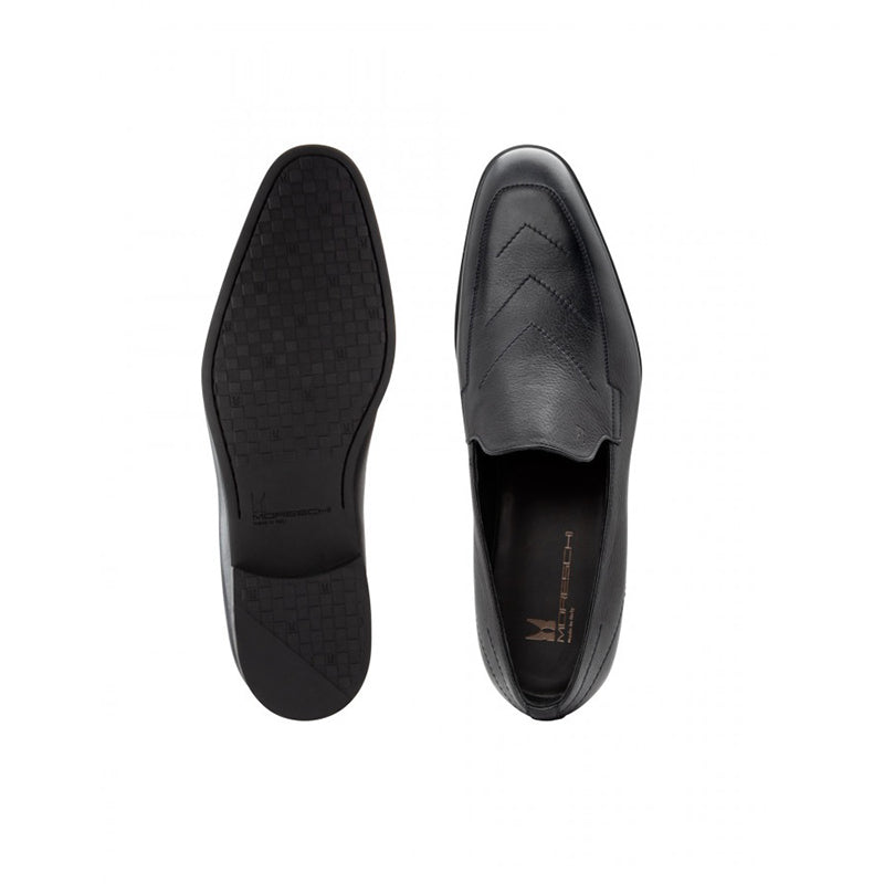 Moreschi 043141 Calfskin Loafer Shoes Black